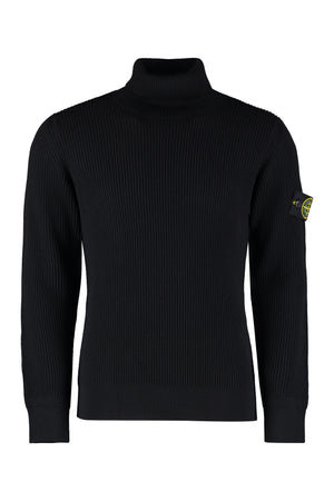 Ribbed wool turtleneck sweater-0